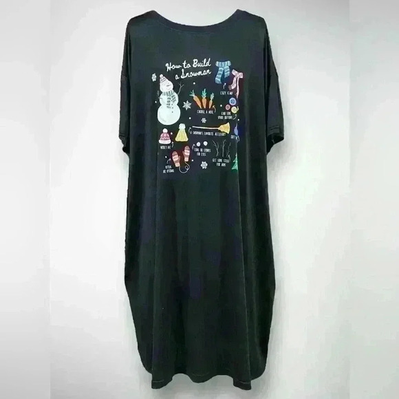 Other - Christmas Dress Oversized Top How to Build a Snowman Size Large With POCKETS